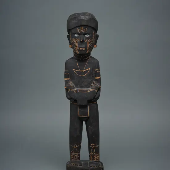 Solomon Islands wooden male figure,